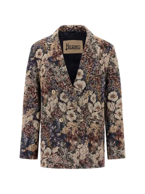 Herno floral-motif jacquard blazer