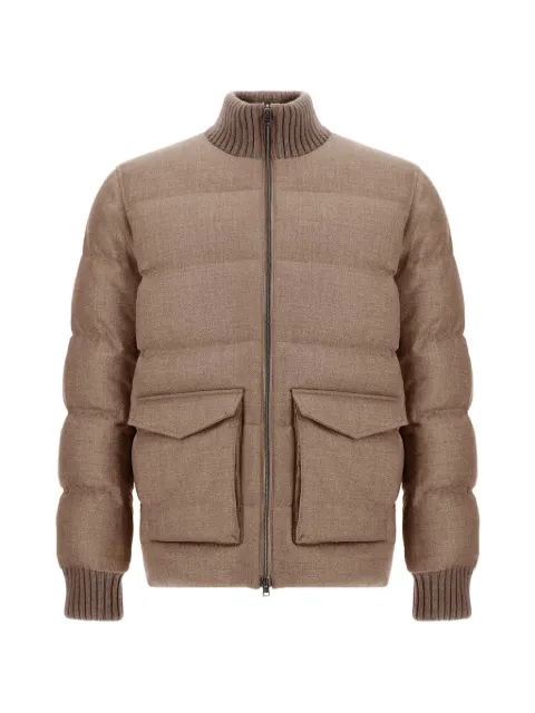 Herno quilted wool-tweed bomber jacket