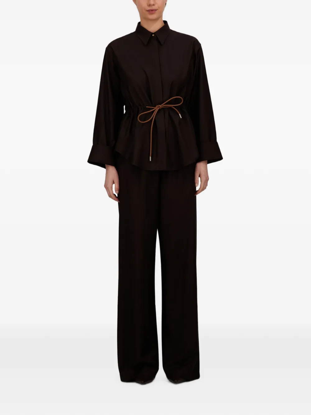 Herno Broek met elastische taille Bruin