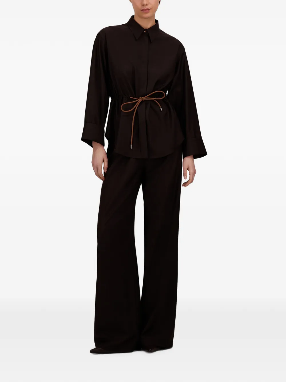 Herno Broek met elastische taille Bruin