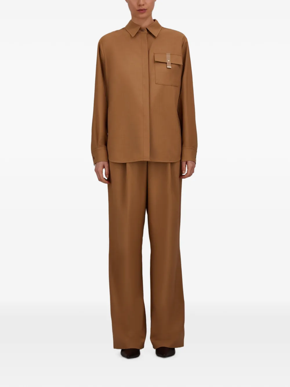 Herno Broek met elastische taille en coupenaden Bruin