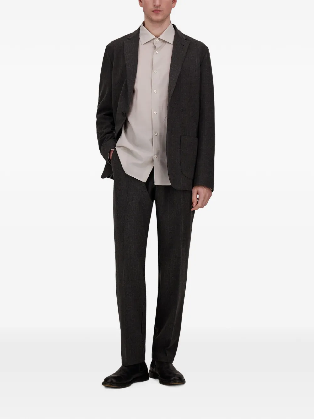 Herno Pantalon met krijtstreep Grijs