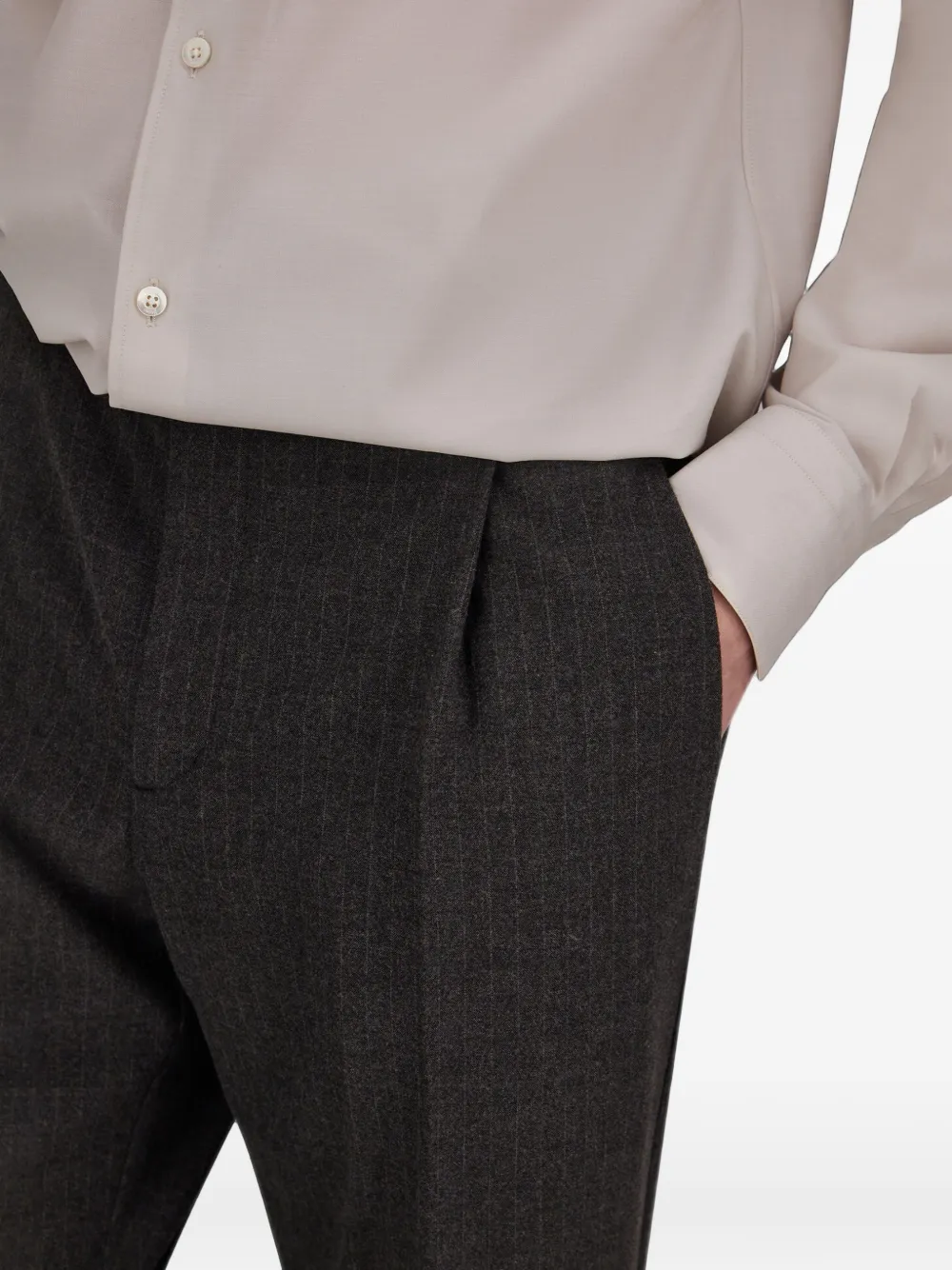 Herno Pantalon met krijtstreep Grijs