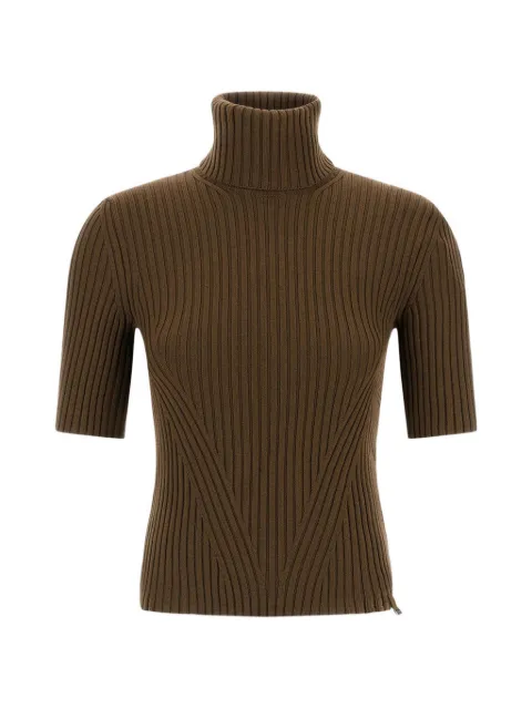 Herno ribbed-knit short-sleeved turtleneck sweater