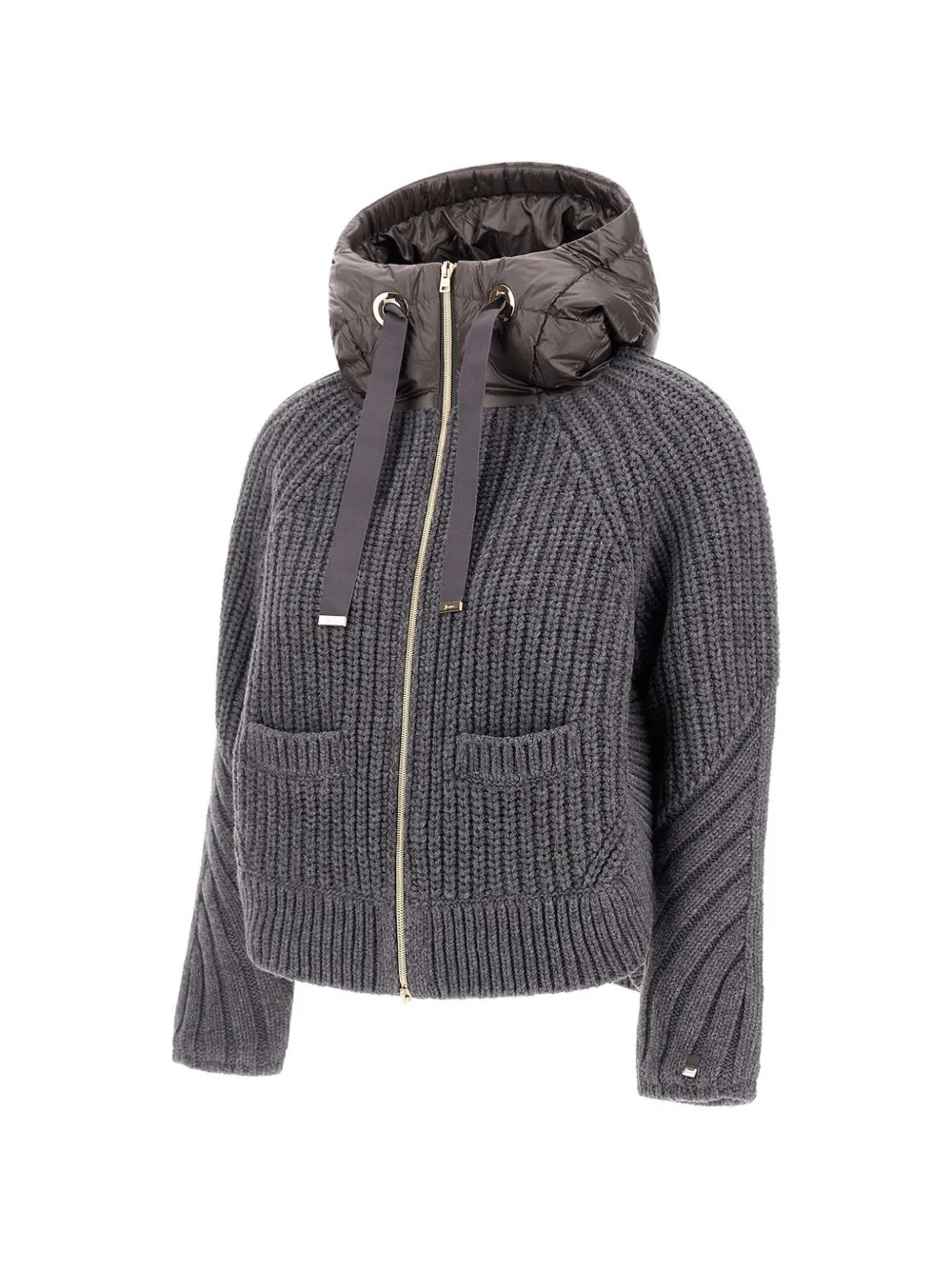 Herno Wollen vest in maïskolfsteek Grijs