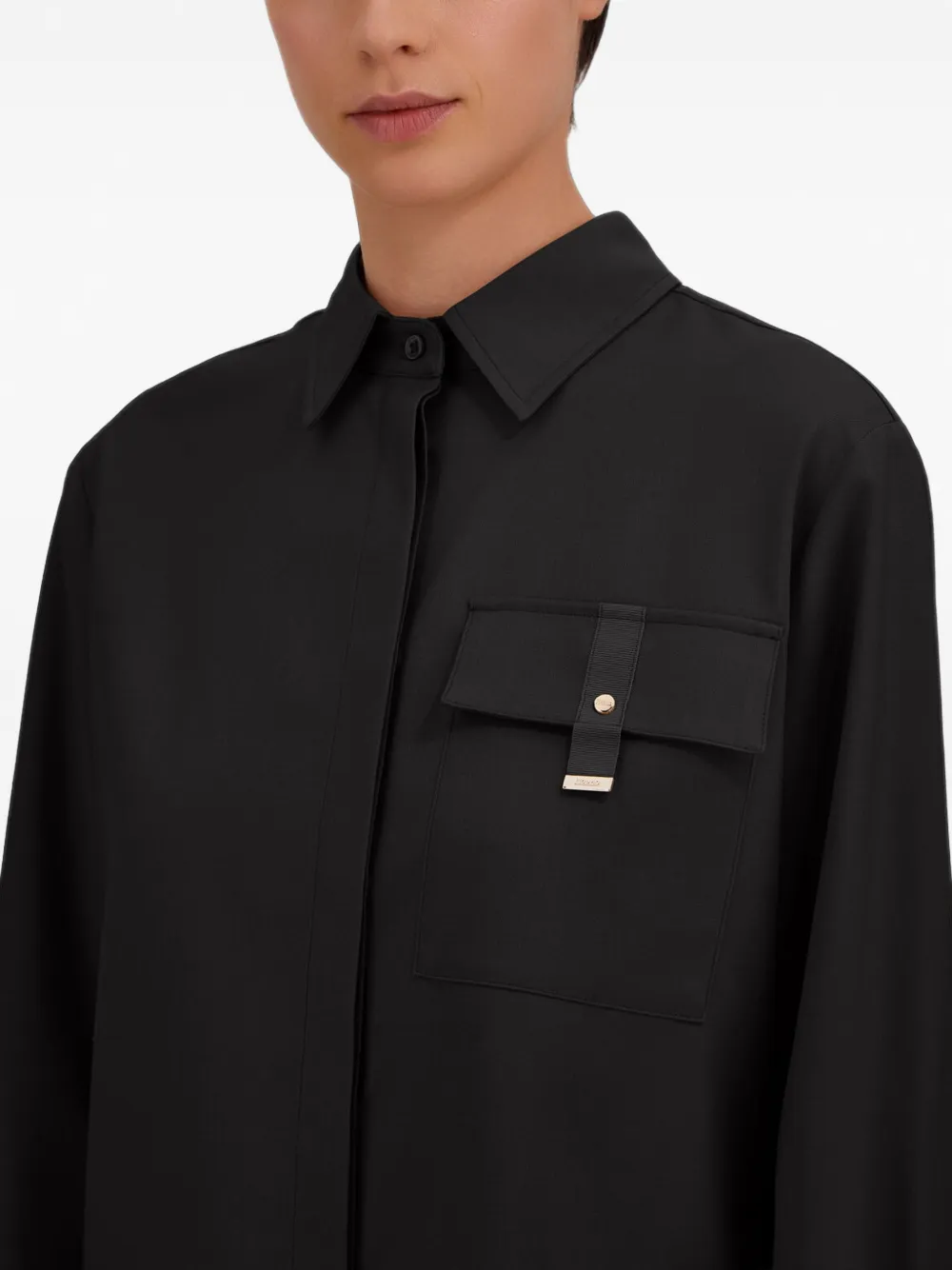 Herno Blouse met klepzak Zwart