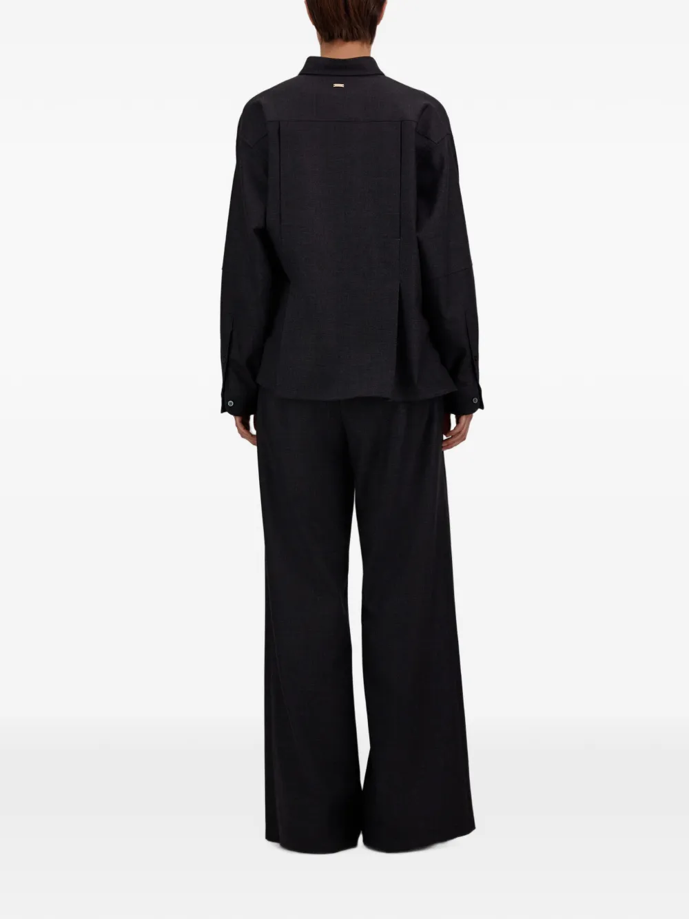 Herno asymmetric-cut wool-blend shirt Grijs