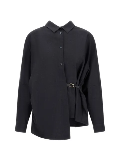Herno asymmetric-cut wool-blend shirt