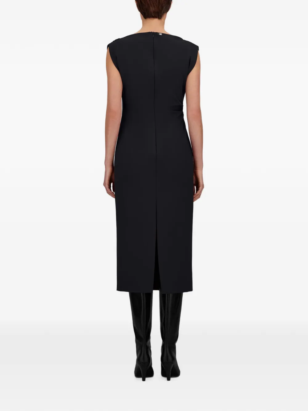 Herno Midi-jurk met V-hals Zwart