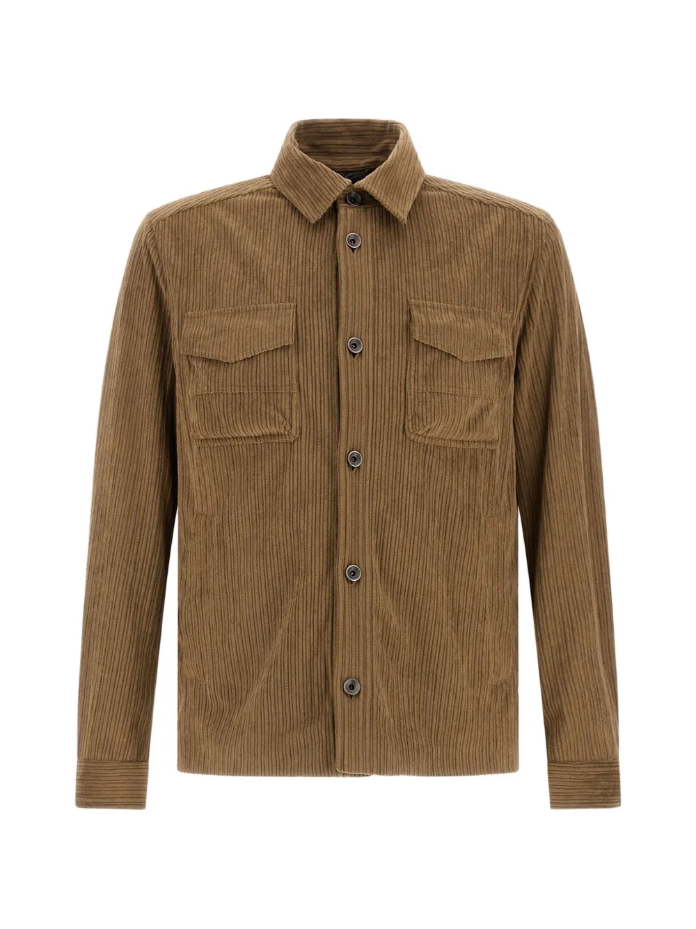 Herno corduroy-texture button-up shirt jacket | Brown | Image 1
