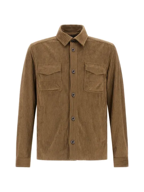 Herno corduroy-texture button-up shirt jacket