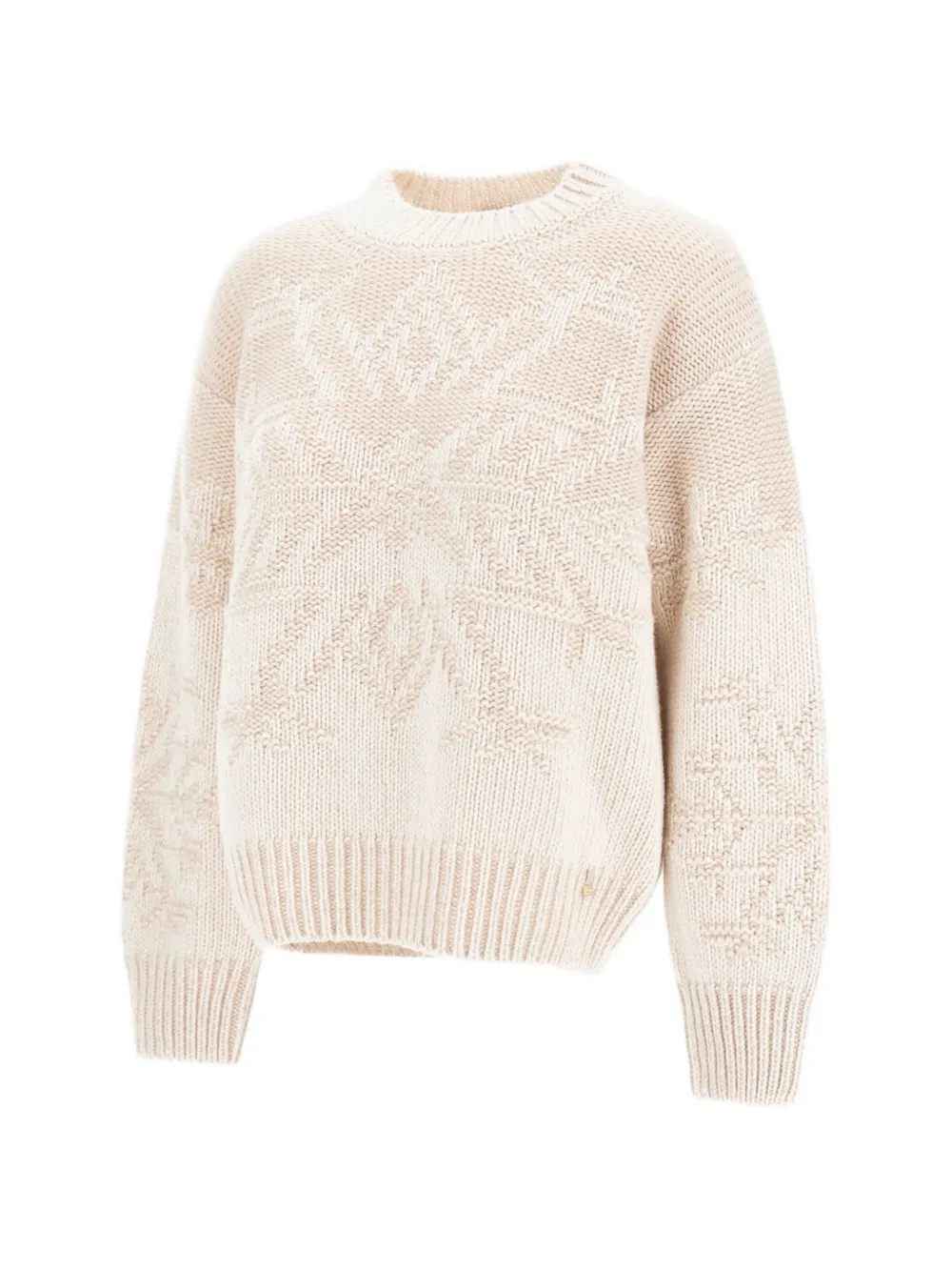 Herno Vanisé-inlay trui met sneeuwvlok-patroon Beige