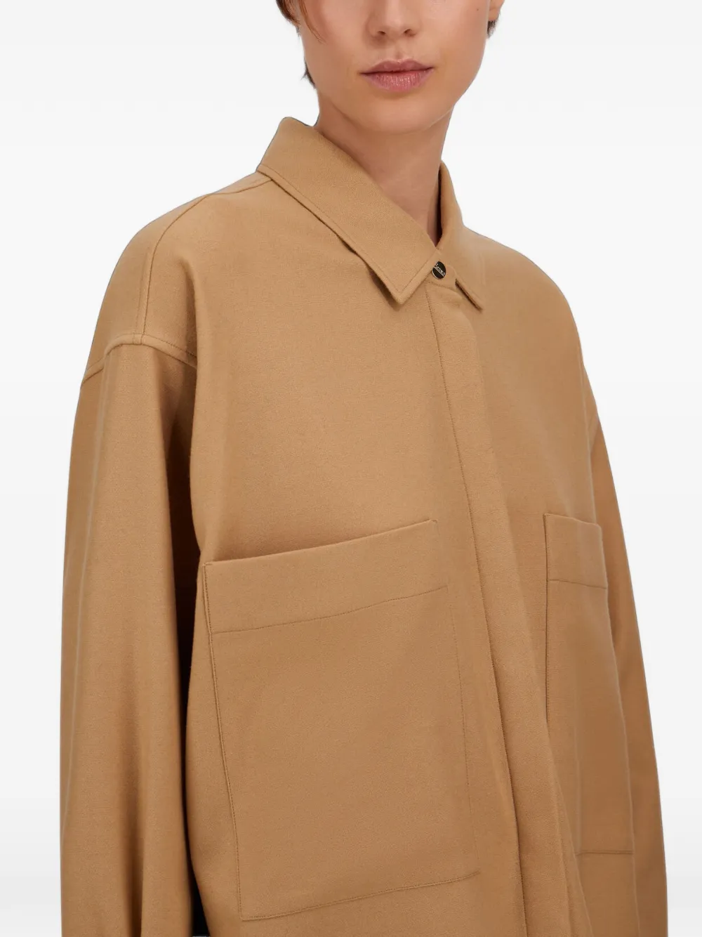 Herno Flanellen blouse van scheerwol Beige