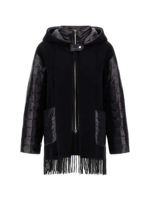 Herno Ultralight fringed single-breasted coat