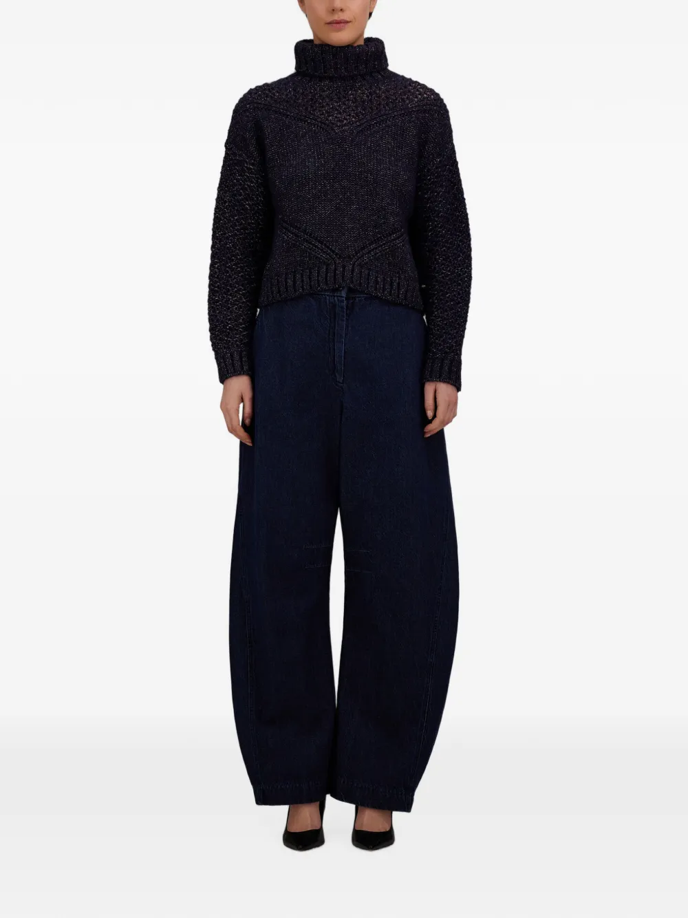 Herno Opengebreide coltrui Blauw