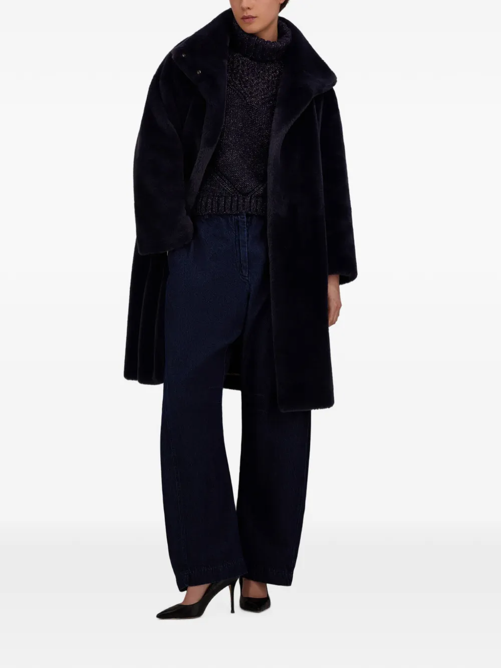 Herno Opengebreide coltrui Blauw