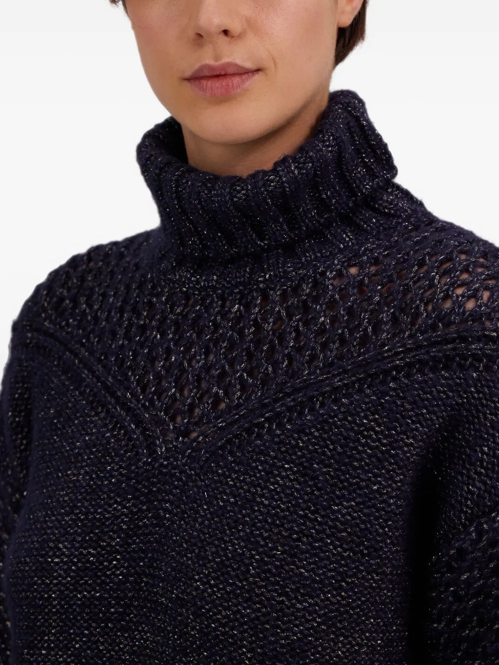 Herno Opengebreide coltrui Blauw