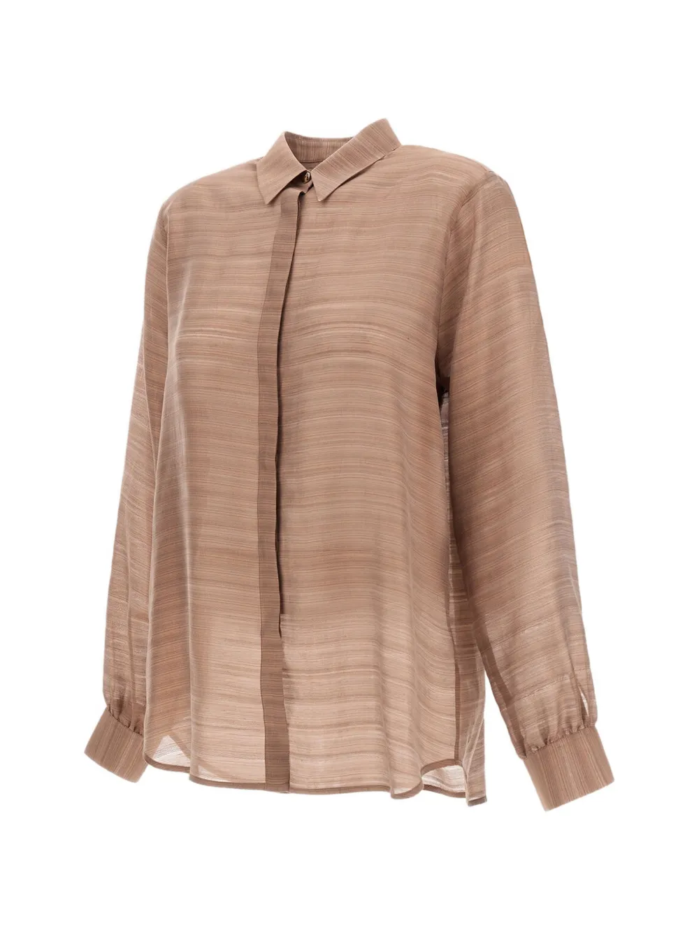 Herno Overhemd met gestreept jacquard Bruin