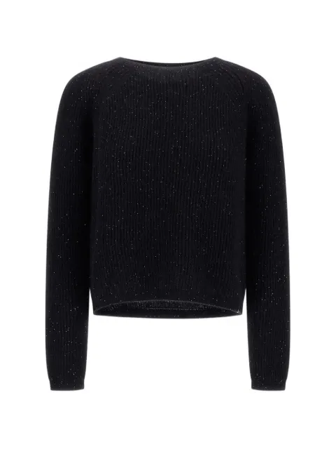 Herno rib-knit sheen-finish sweater
