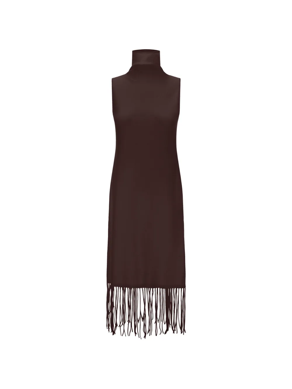 Herno Schmales Midikleid mit Fransensaum - Braun
