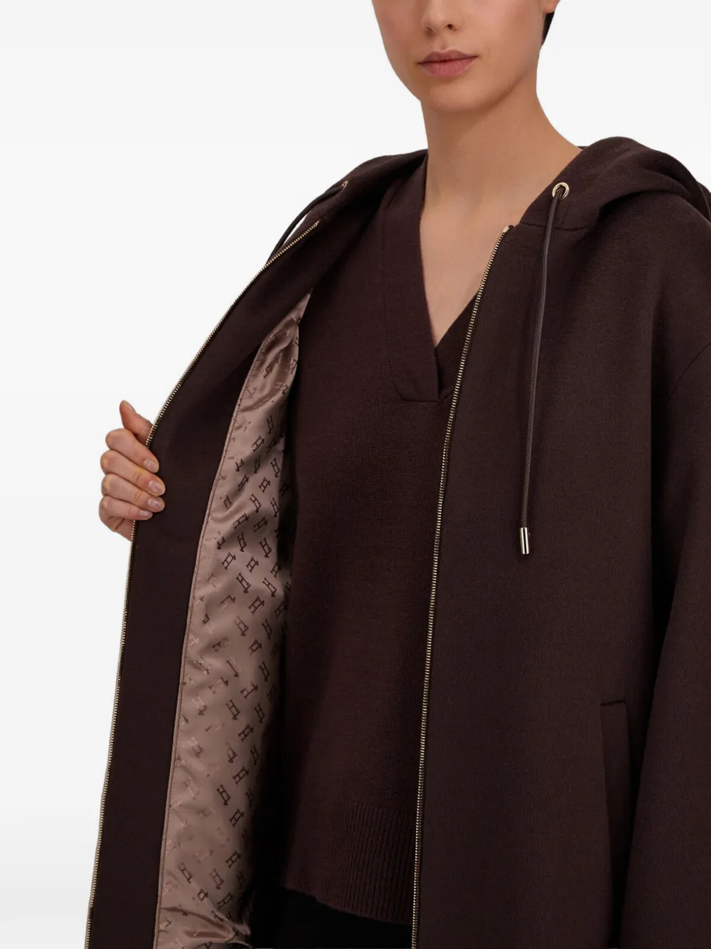 Herno Jack met capuchon en marter-effect Bruin
