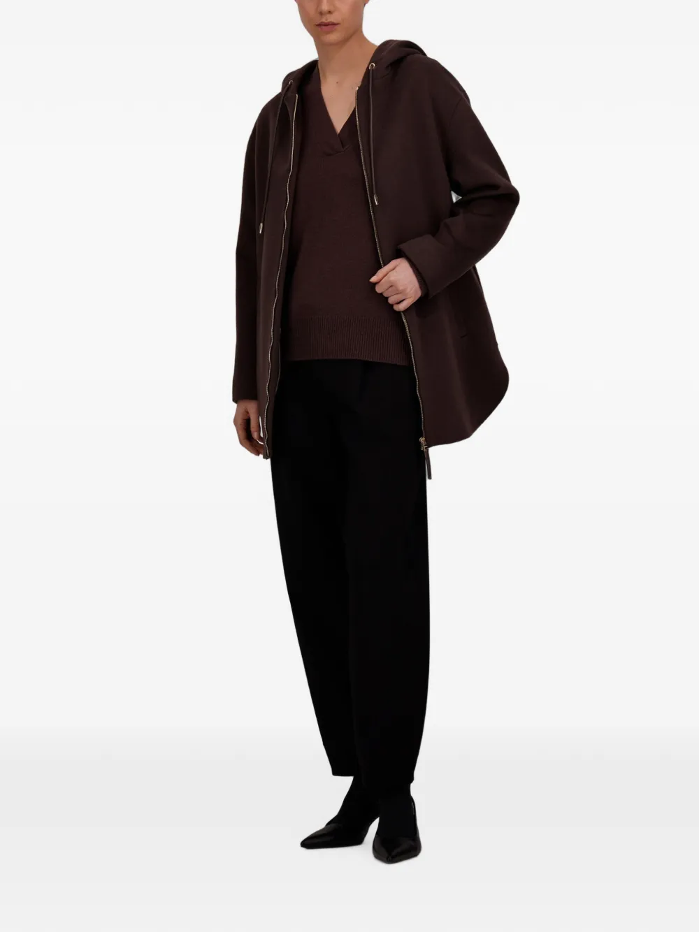 Herno Jack met capuchon en marter-effect Bruin