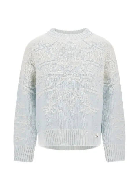 Herno sweater med vanisé-indlæg og snefnugmotiv