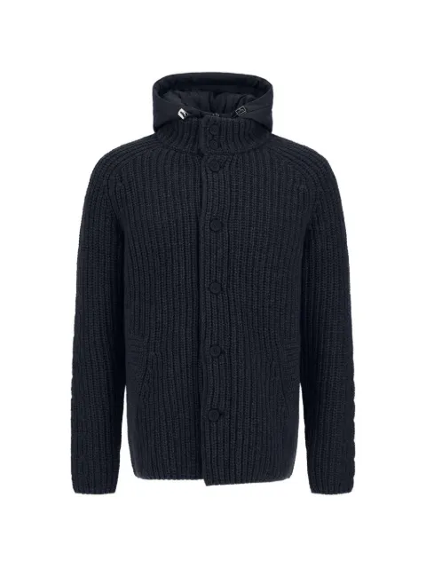 Herno cable-knit corncob-stitch cardigan