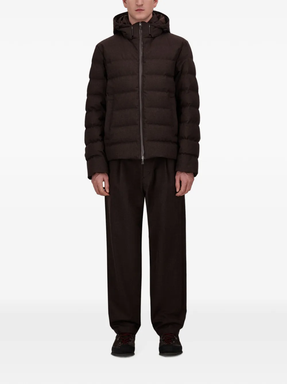 Herno Waterafstotende pantalon met plooien Bruin