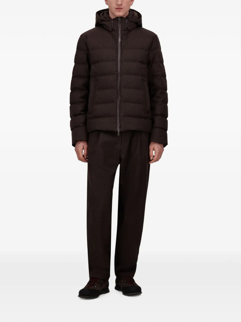 Herno Waterafstotende pantalon met plooien Bruin