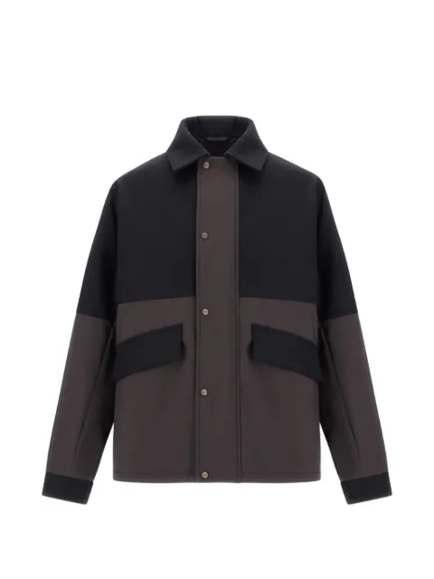 Herno matte-twill cotton-panel jacket