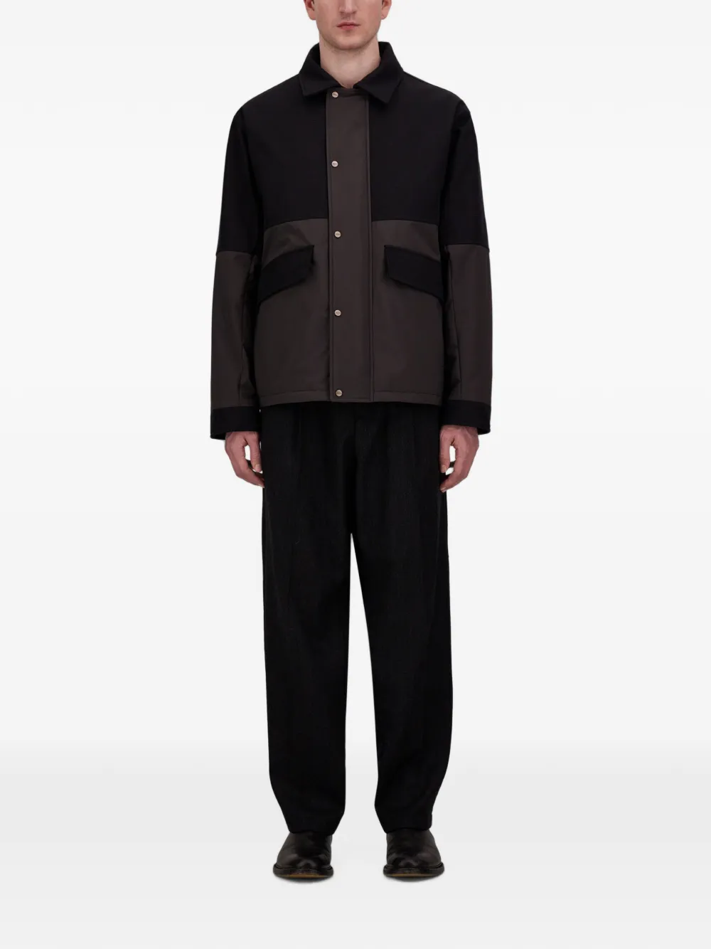 Herno Matte-twill jack met katoenen vlakken Zwart