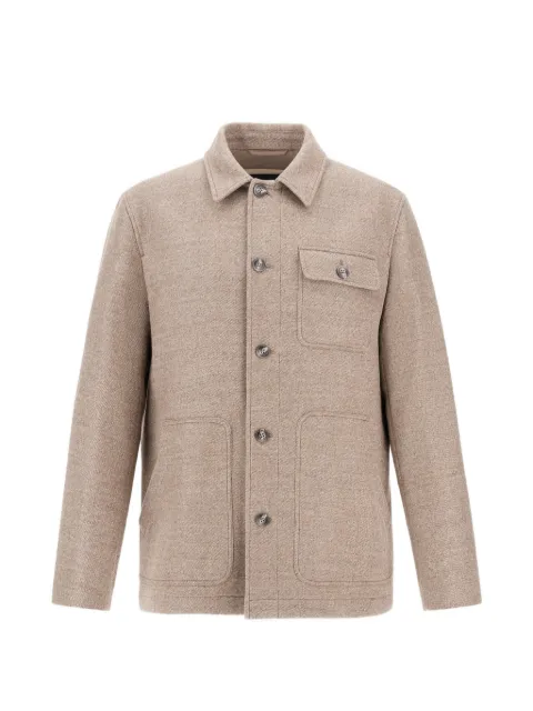 Herno virgin-wool twill shirt jacket