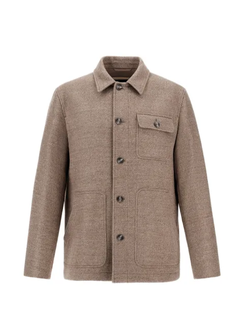 Herno virgin-wool twill shirt jacket