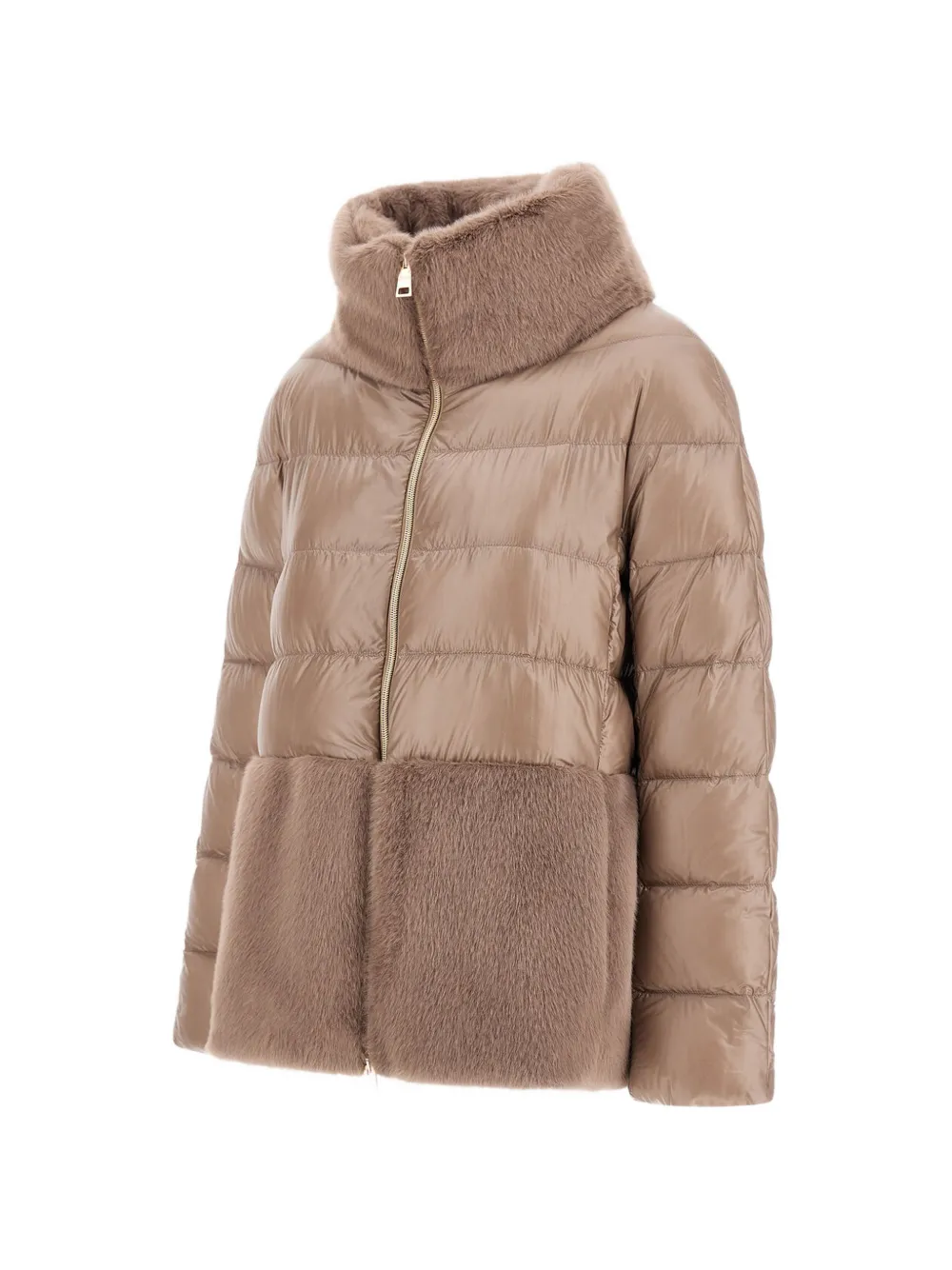 Herno Ultralight donsjack met afwerking van imitatiebont Beige