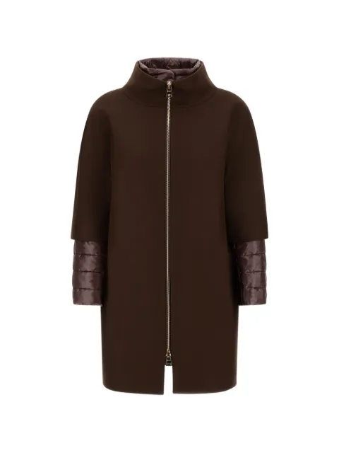 Herno nylon-ultralight bib wool coat