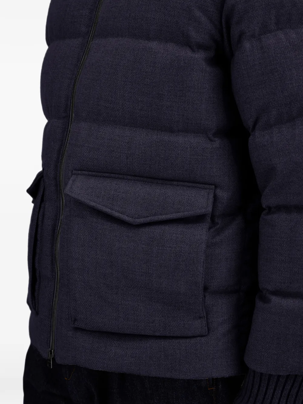 Herno quilted tweed jacket Blauw