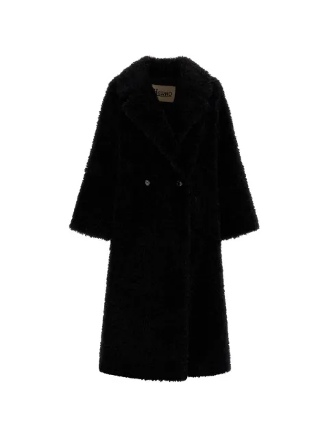 Herno double-breasted faux-fur coat
