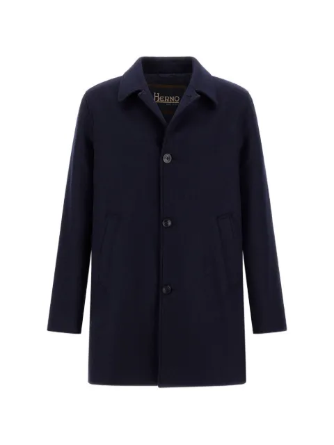 Herno diagonal-wool-fabric coat