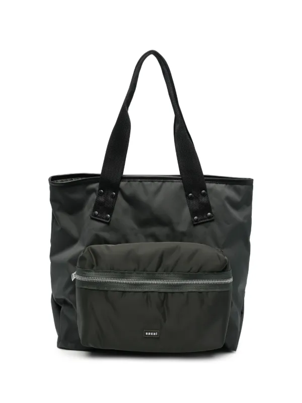 Sacai Large Zip-pocket Tote Bag in Black