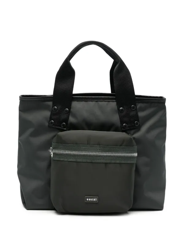 Sacai Medium Pocket Tote Bag in Green
