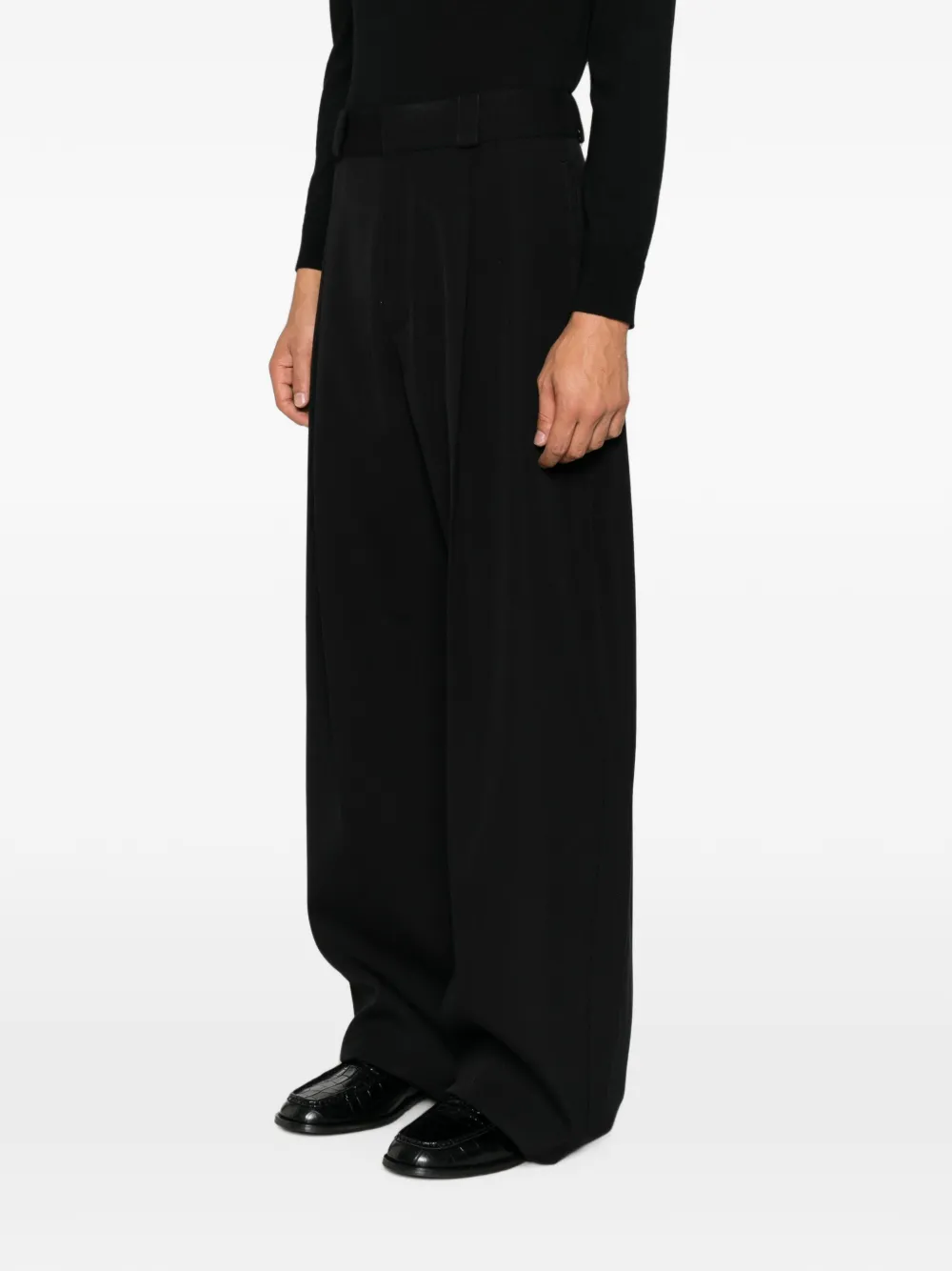 Balenciaga pleated wide-leg trousers Zwart