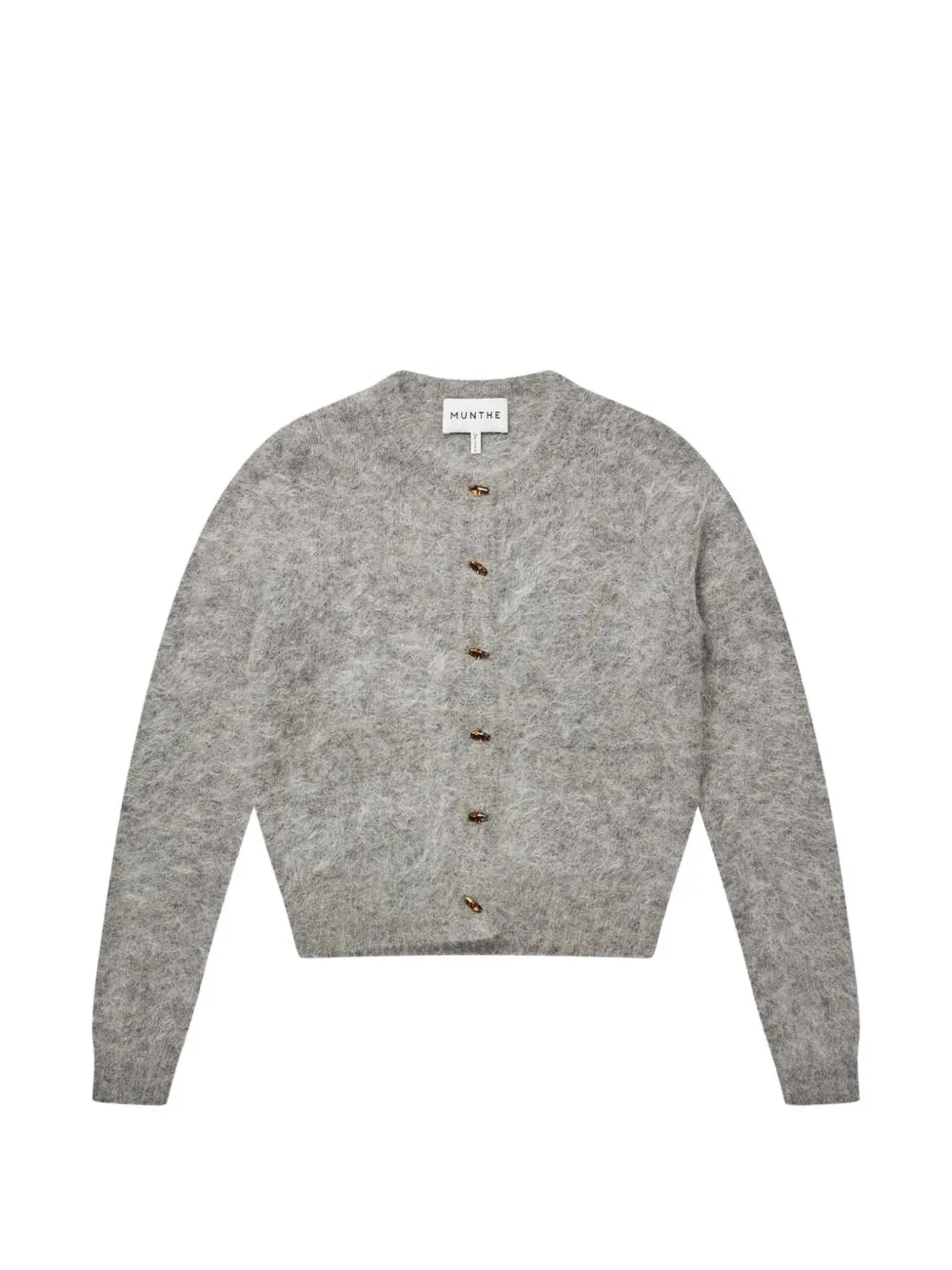 MUNTHE Vovilla brushed-finish button-up cardigan - Grigio