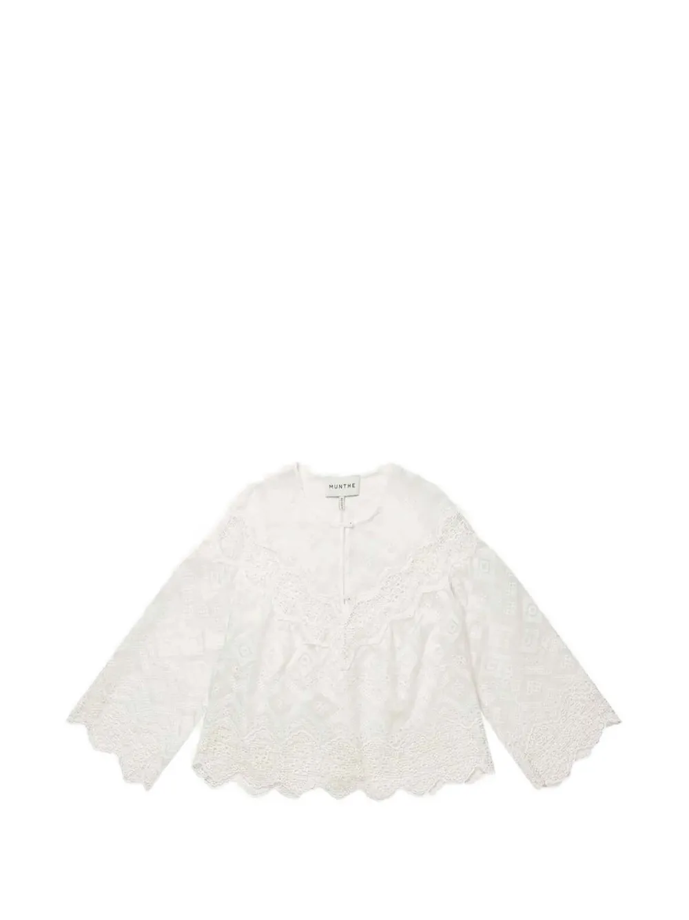 MUNTHE Valiance lace-trim blouse - Bianco