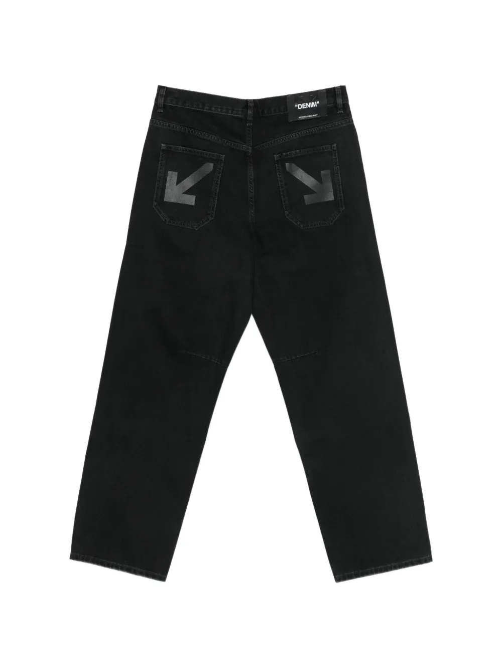 Off-White Arrows-print straight-leg jeans Zwart