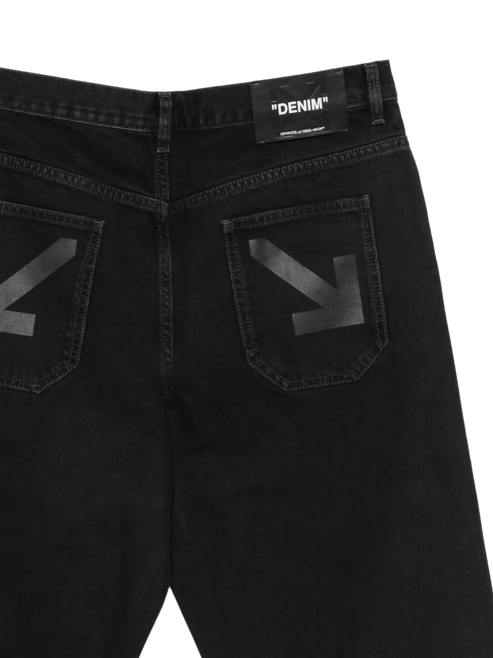 Off-White Arrows-print straight-leg jeans Zwart