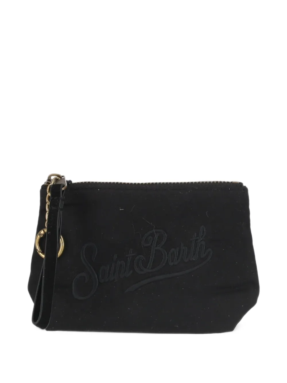 MC2 Saint Barth mini Aline embroidered-logo clutch bag Zwart