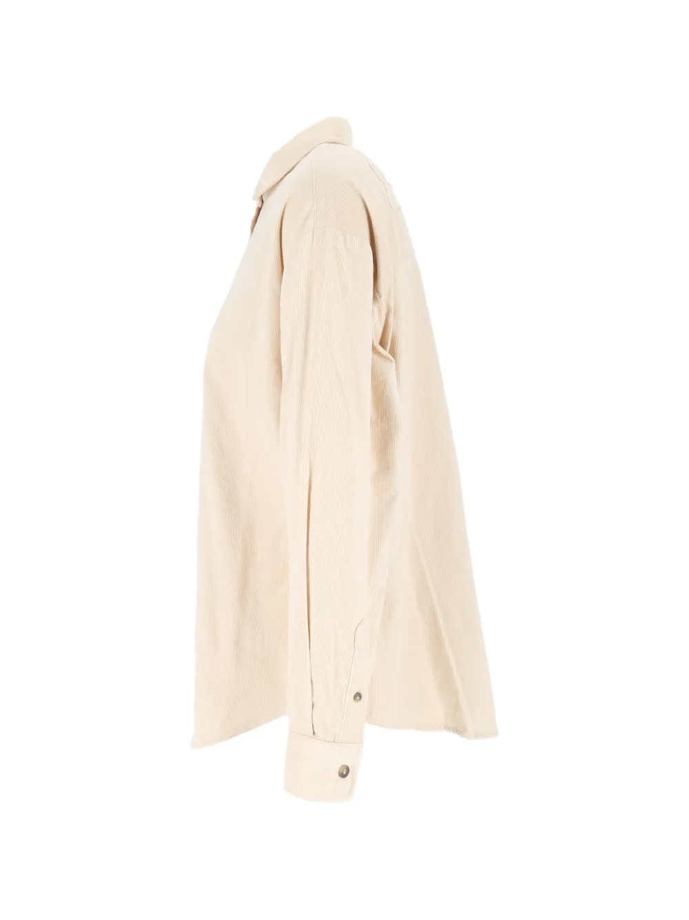 MC2 Saint Barth Ribfluwelen blouse met logo-patch Beige