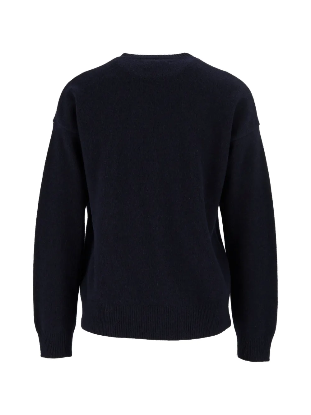 MC2 Saint Barth navy-blue Tessa wool and cashmere blend crewneck knit with Ho Sempre Ragione embroidery Blauw