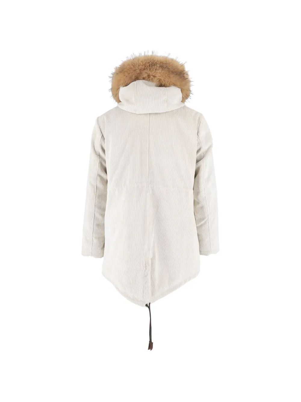 MC2 Saint Barth Ribfluwelen parka van imitatiebont Beige